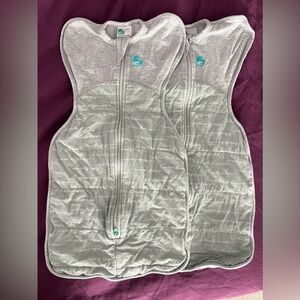Love to Dream Size Newborn 2.5 TOG Gray and Green Swaddle Up Warm Sleep Sacks